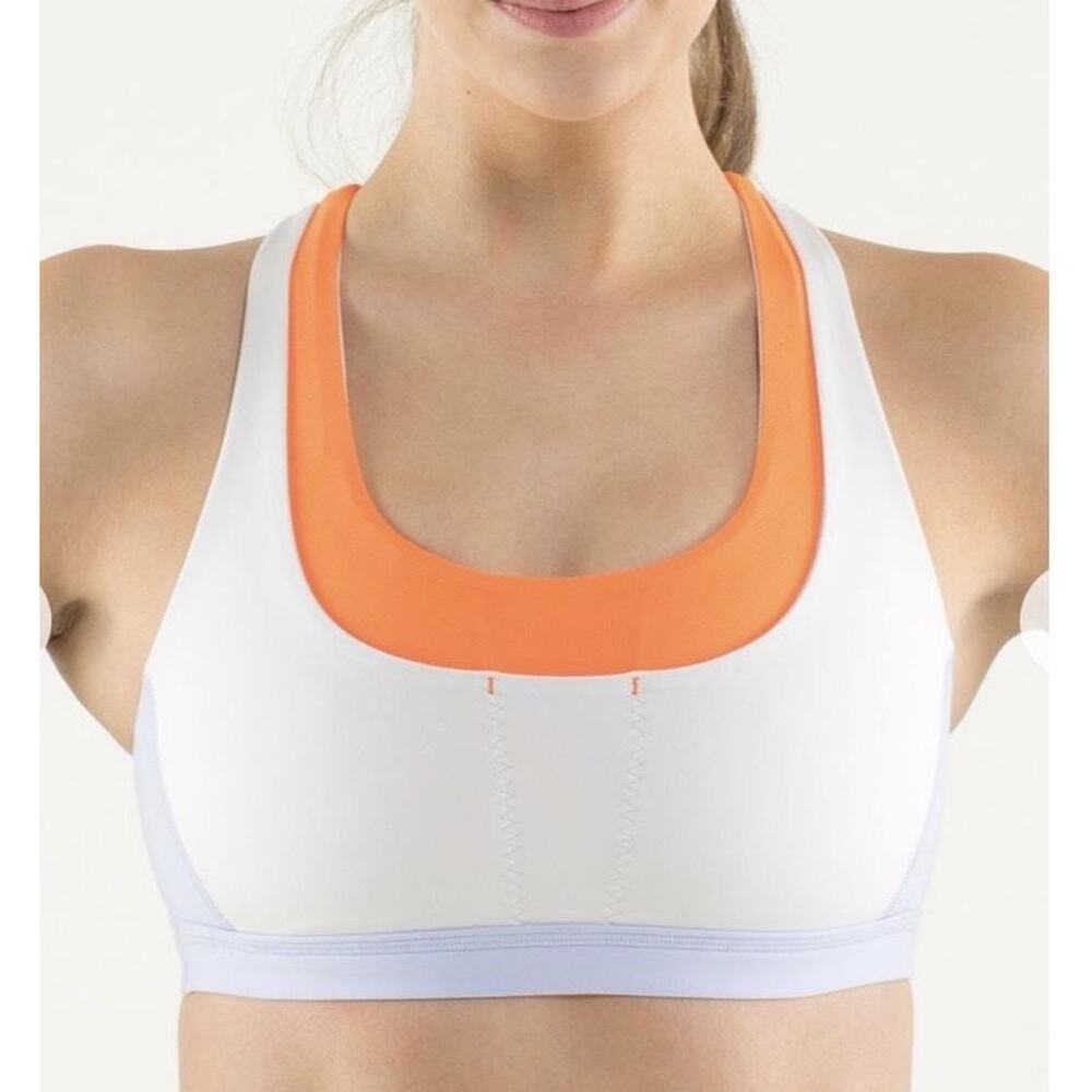 Lululemon Sports Bra Womens Small Orange Run Stuff Your Bra Crossback Colorblock